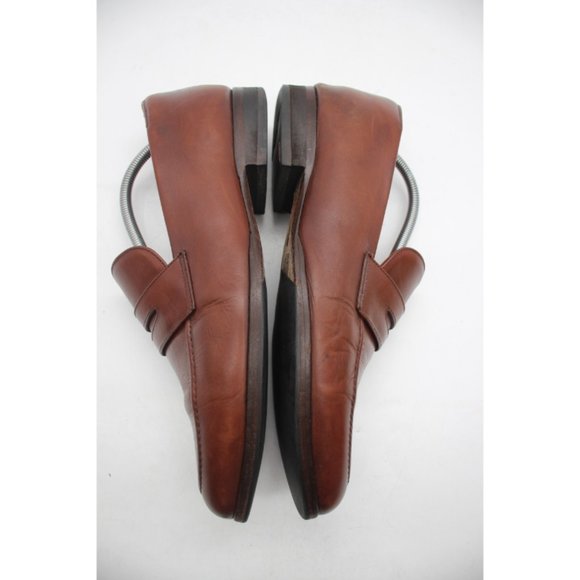 WOLF & SHEPHERD  Brown Ringer Leather Penny Loafers Men's Size 10.5 Dress Shoes - Picture 8 of 12